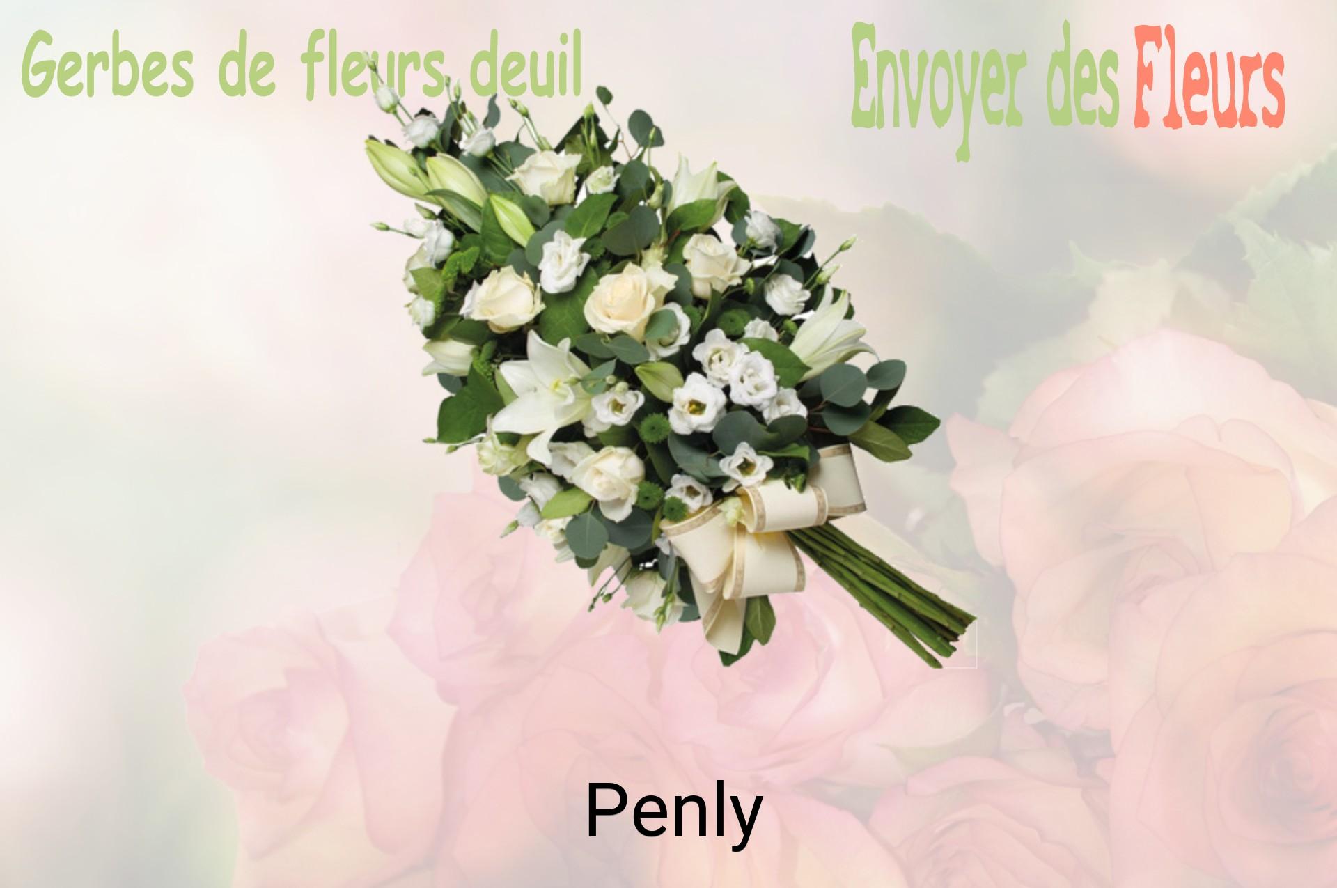 Gerbe de fleurs de deuil livrée à Penly